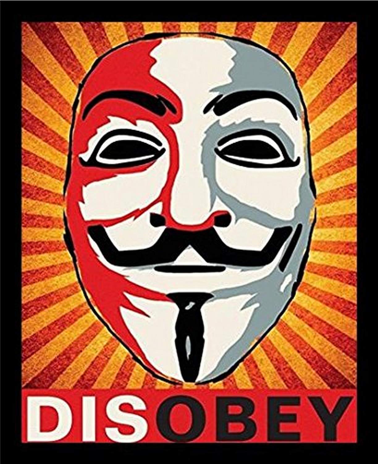 Amazon.com: Buyartforless Framed Disobey Anonymous 20x16 Guy